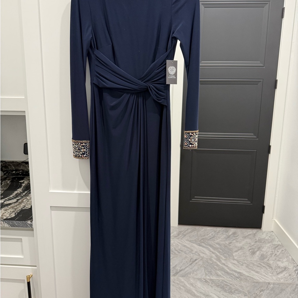 Vince Camuto Navy Long Sleeve Dress